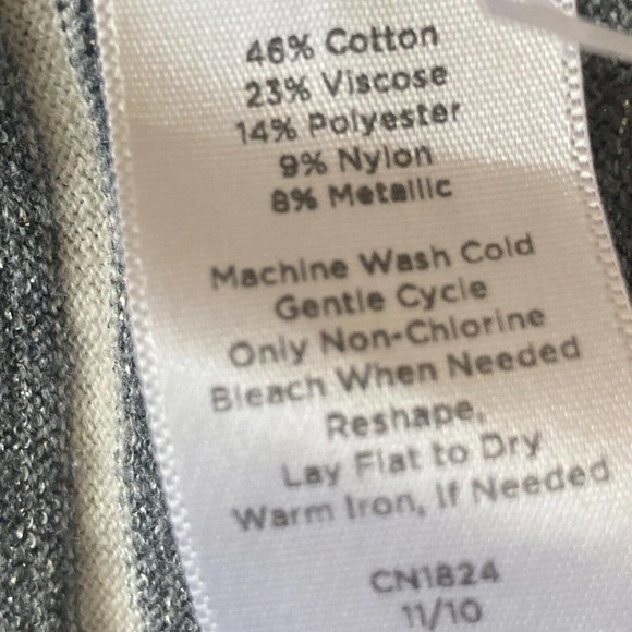 Talbots Sweater Womens 1X Cardigan Shimmer Striped Short Sleeve Button Stretch - Picture 8 of 9